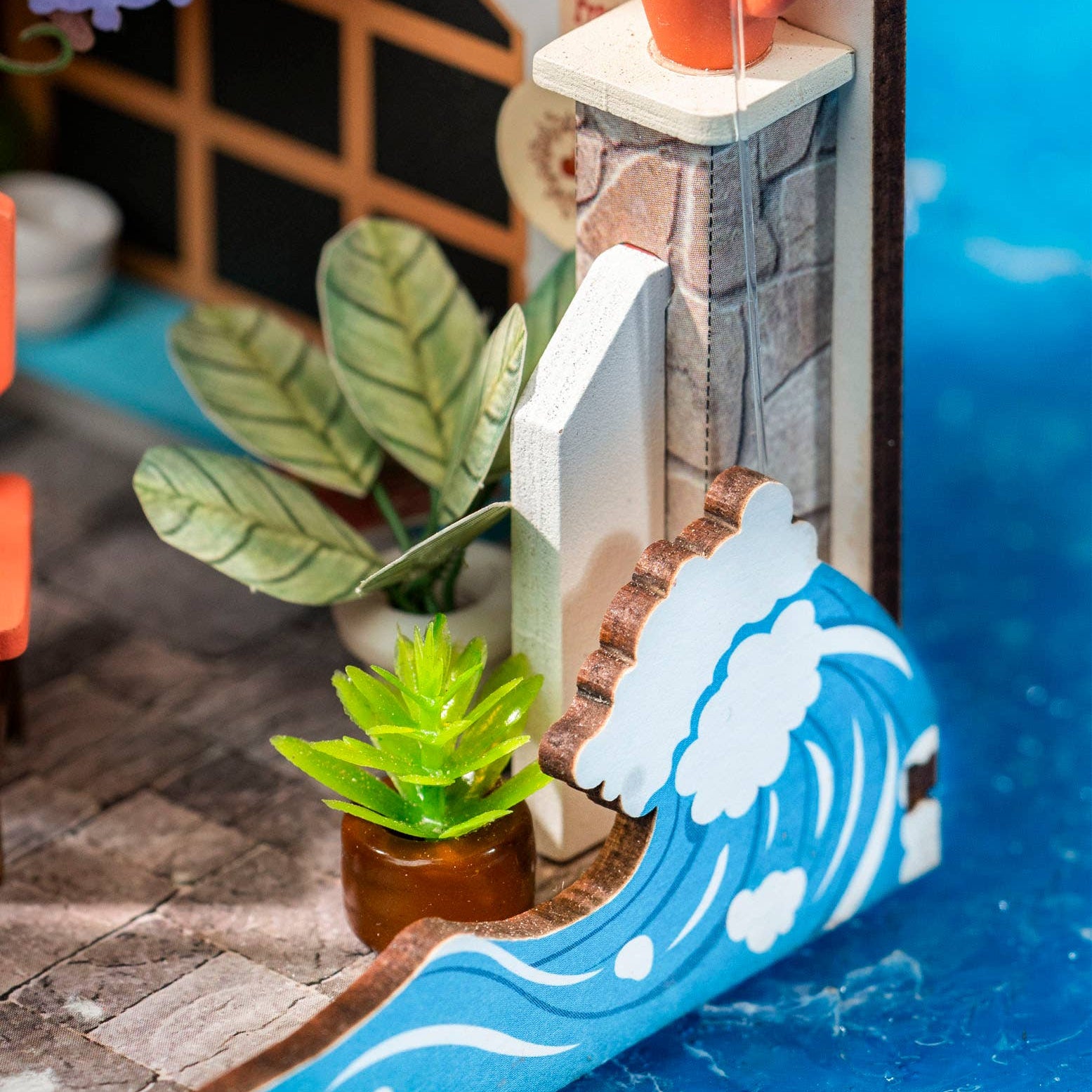 Hands Craft DIY Miniature House Kit: Sea Holiday Restaurant Kawaii Gifts