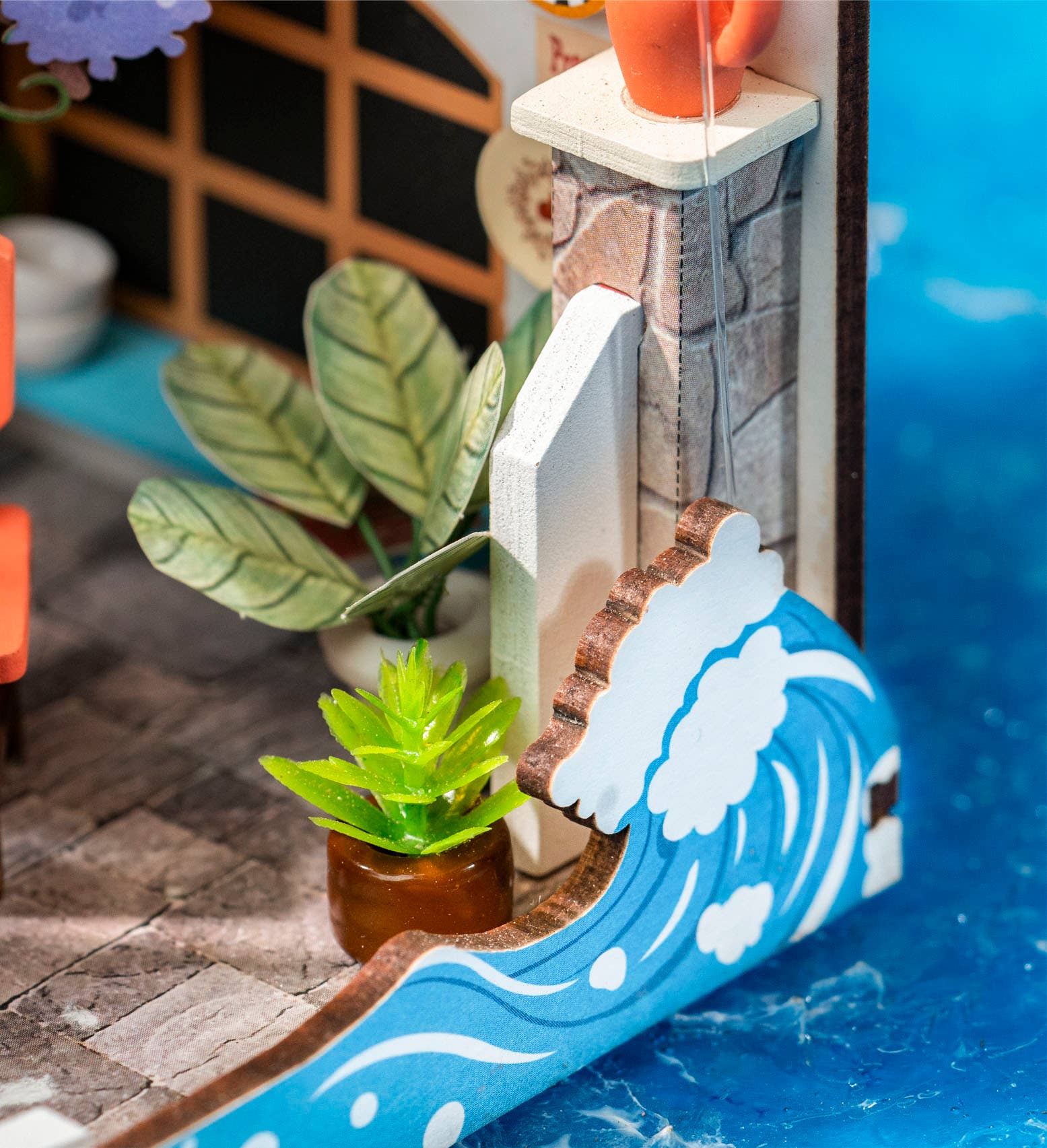 Hands Craft DIY Miniature House Kit: Sea Holiday Restaurant Kawaii Gifts