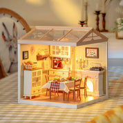 Hands Craft DIY Miniature House Kit: Warm Dining Room Kawaii Gifts