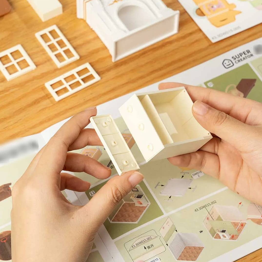 Hands Craft DIY Miniature House Kit: Warm Dining Room Kawaii Gifts