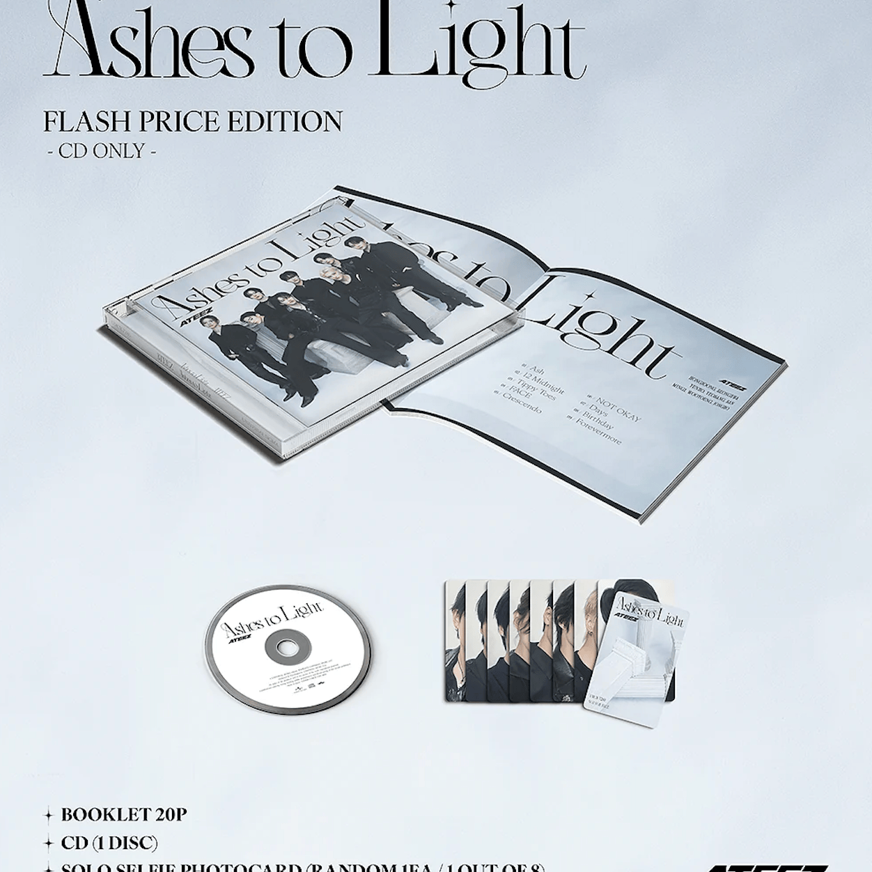 Hanteo ATEEZ - Ashes to Light (2nd Japanese Album) (Flash Price Limited Edition) Kawaii Gifts 4988031786086
