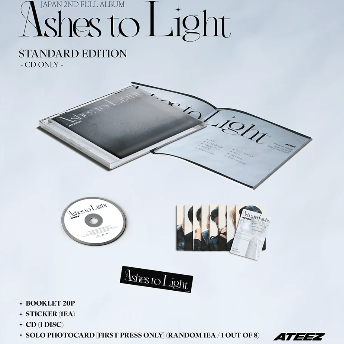 Hanteo ATEEZ - Ashes to Light (2nd Japanese Album) (Standard Edition) Kawaii Gifts