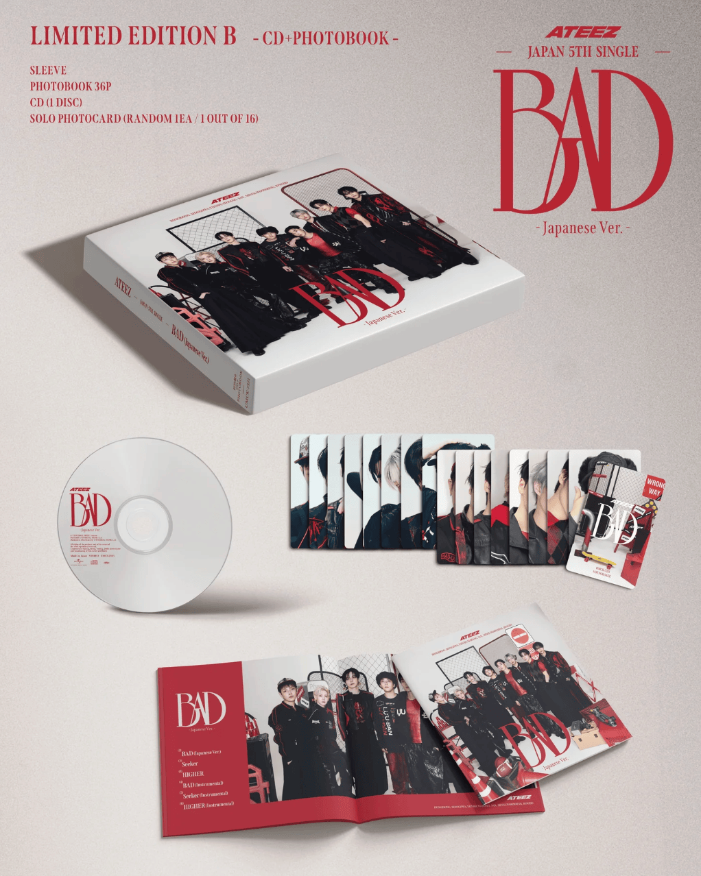 Hanteo ATEEZ - Bad (5th Japanese Single) (Limited Edition) B Kawaii Gifts