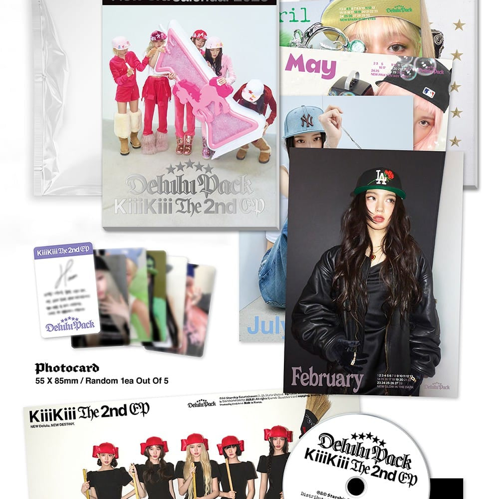 Hanteo KiiiKiii - The 2nd EP [Delulu Pack] Calendar Version Kawaii Gifts