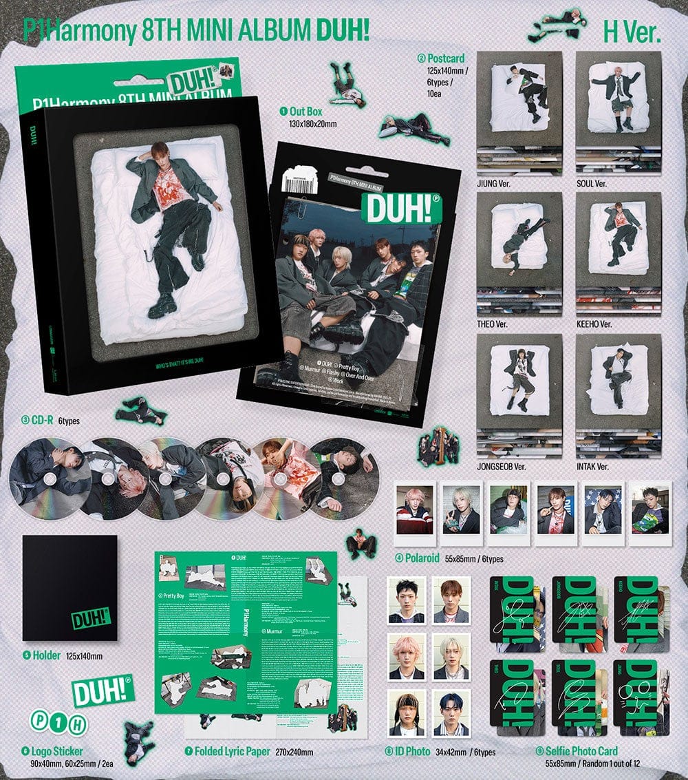Hanteo P1HARMONY - [DUH!] (8th Mini Album) Compact/H Ver. Kawaii Gifts 8804775454462