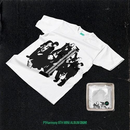 Hanteo P1HARMONY - [DUH!] (8th Mini Album) (Plain White T Ver.) (Limited Edition) Kawaii Gifts