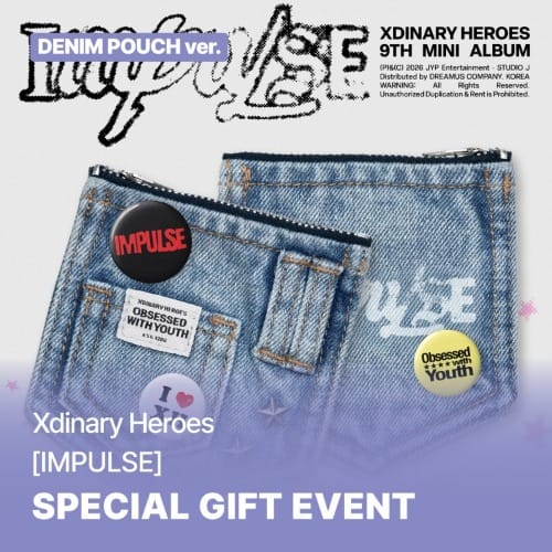 Hanteo Xdinary Heroes - 9th Mini Album [Impulse] Denim Pouch Ver. Kawaii Gifts 8800371190797