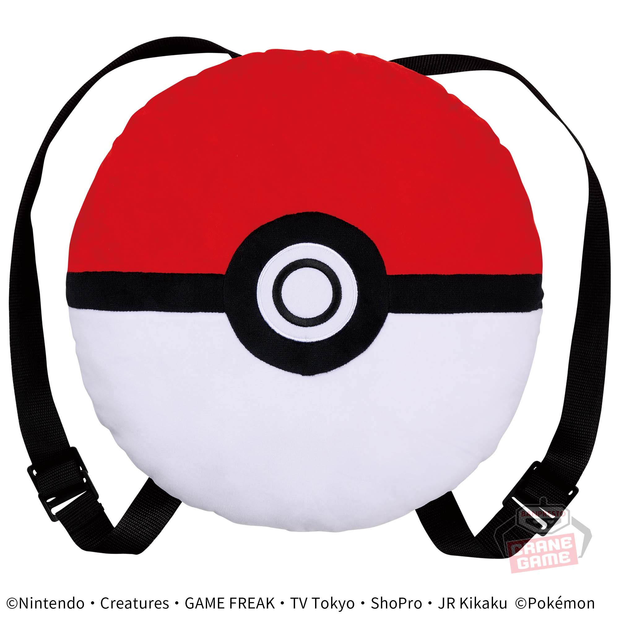 JBK Pokemon Pocket Monsters Plush Backpack - Poke Ball, 13" Kawaii Gifts