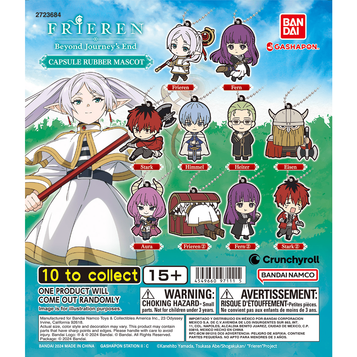 JBK Frieren: Beyond Journey's End Rubber Charm Mascot Gashapon Kawaii Gifts