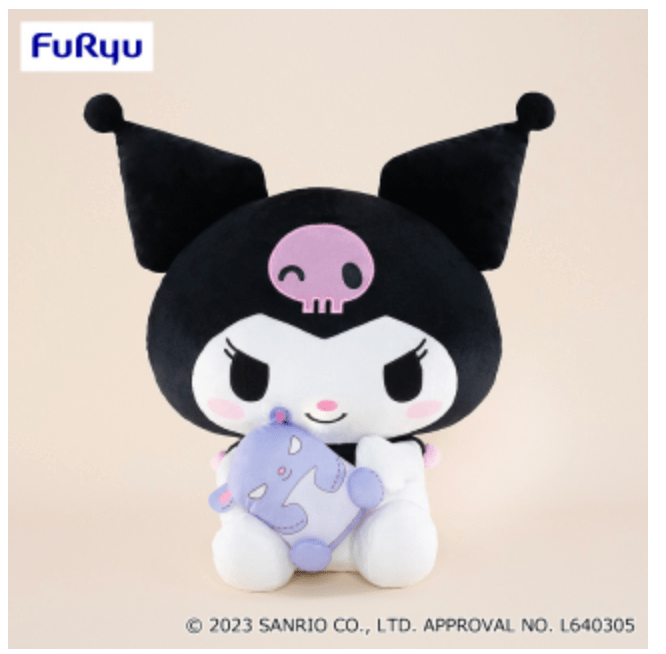 JBK Kuromi Hugging Baku Super Big Deluxe 18.5" Plush Kawaii Gifts 04685014