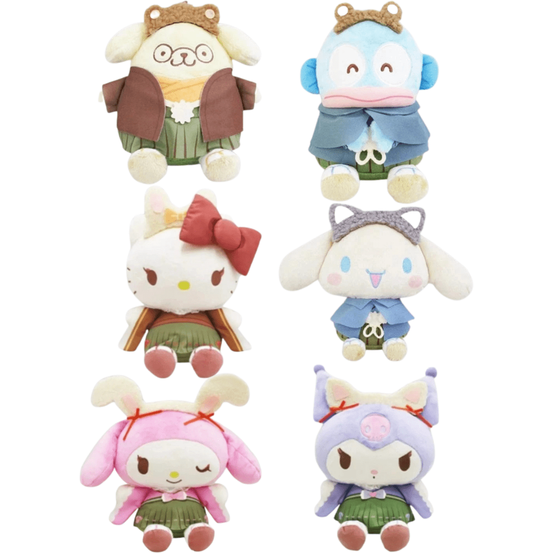 JBK Sanrio Mofu-Ear Retro Lolita 6.5" Plushies (6 Characters!) Kawaii Gifts