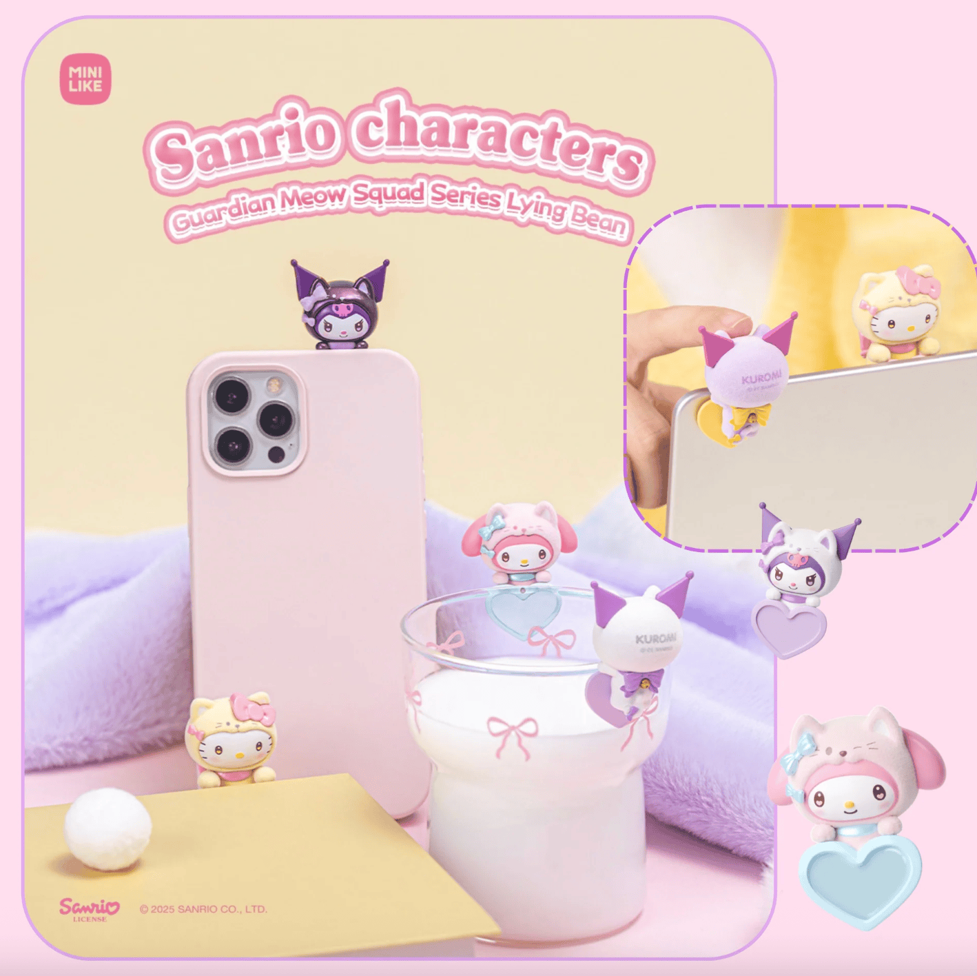 JBK Moetch Sanrio Characters Guardian Meow Squad Series Lying Bean Surprise Box Kawaii Gifts