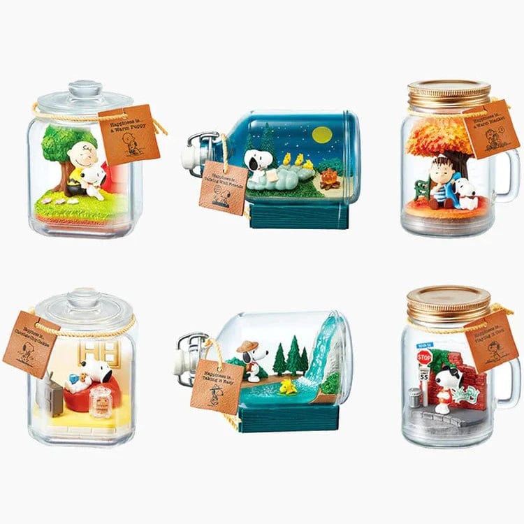 JBK Re-Ment Snoopy & Friends Terrarium Happiness with Snoopy Blind Box Kawaii Gifts 4521121250854