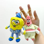 K-Wonderland SpongeBob & Patrick Bedtime Pajamas Plush Keychain Bag Charms Collection Kawaii Gifts