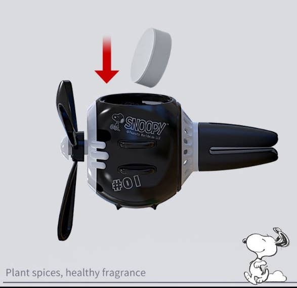K_Wonderland Peanuts Snoopy Pilot Car Diffuser Air Freshener Propeller Design Black Kawaii Gifts
