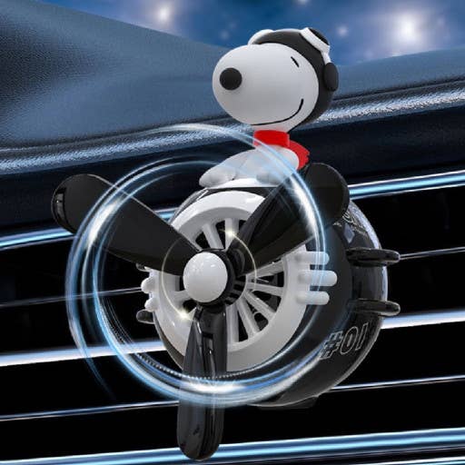 K_Wonderland Peanuts Snoopy Pilot Car Diffuser Air Freshener Propeller Design Black Kawaii Gifts
