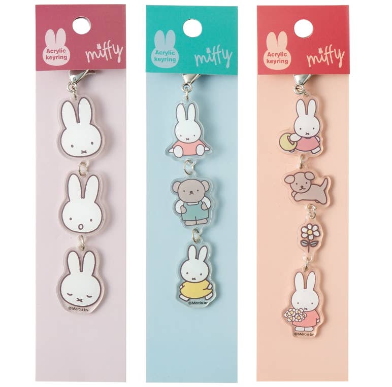 K_Wonderland Miffy Delight Acrylic Keychains Miffy & Boris - Blue Kawaii Gifts