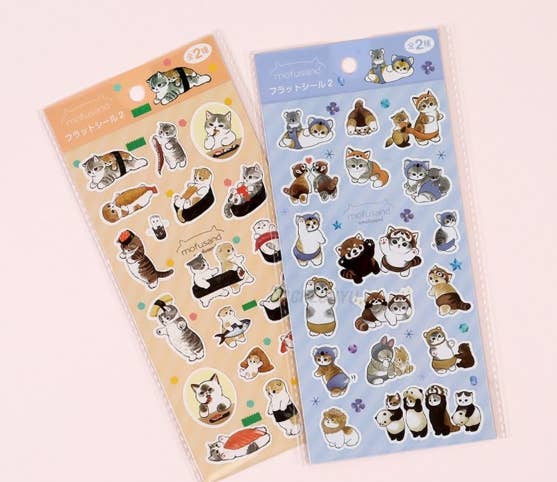 K_Wonderland Mofusand Animal Sushi & Friends Stickers – Flat Seal Ver. 2 Kawaii Gifts