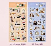 K_Wonderland Mofusand Animal Sushi & Friends Stickers – Flat Seal Ver. 2 Kawaii Gifts