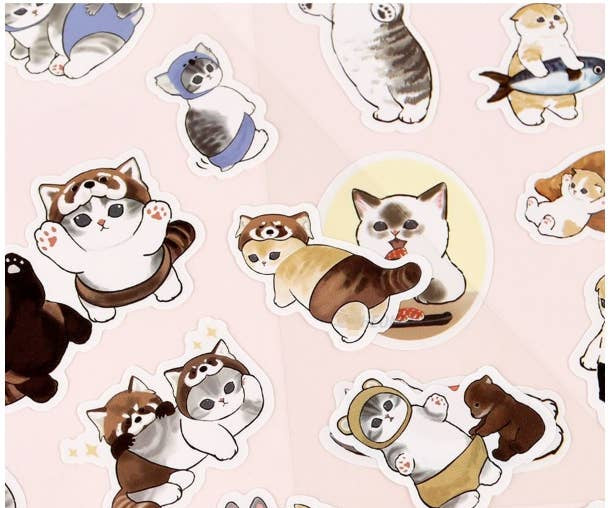 K_Wonderland Mofusand Animal Sushi & Friends Stickers – Flat Seal Ver. 2 Kawaii Gifts