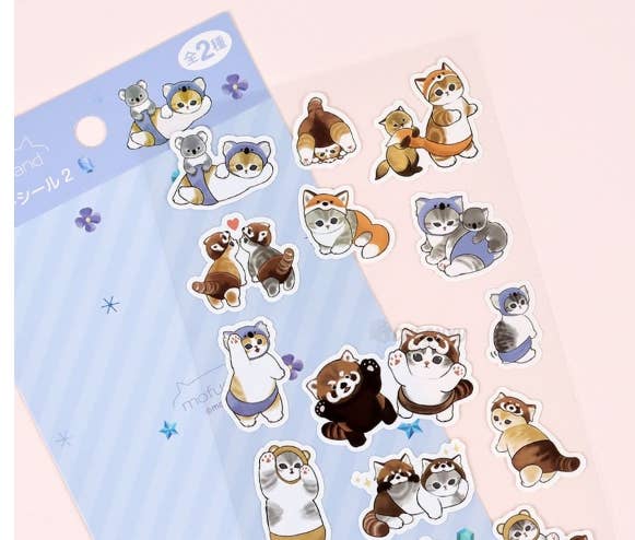 K_Wonderland Mofusand Animal Sushi & Friends Stickers – Flat Seal Ver. 2 Kawaii Gifts