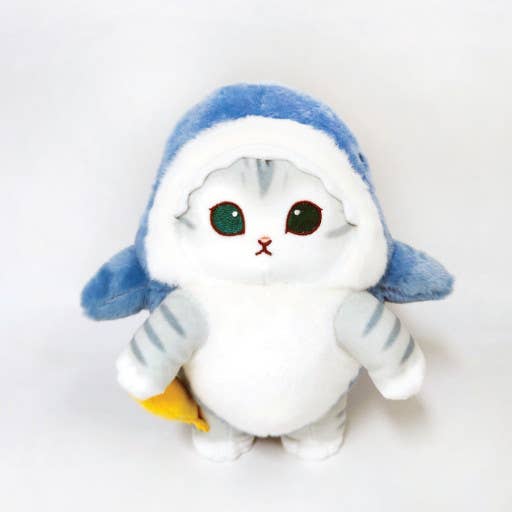 K-Wonderland Mofusand Shark Costume with mini fishing mascot Plushes Kawaii Gifts