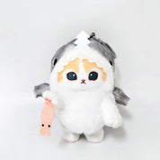 K-Wonderland Mofusand Shark Costume with mini fishing mascot Plushes Kawaii Gifts