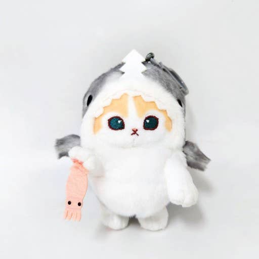 K-Wonderland Mofusand Shark Costume with mini fishing mascot Plushes Kawaii Gifts