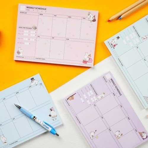 K-Wonderland Moomin Weekly Planner Diary Journal Pad Kawaii Gifts