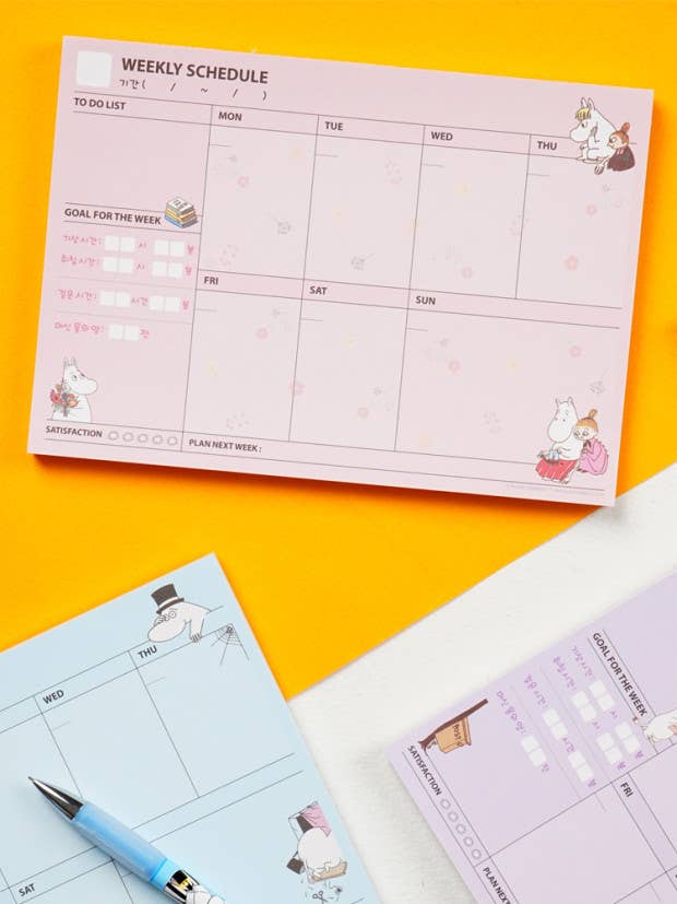 K-Wonderland Moomin Weekly Planner Diary Journal Pad Kawaii Gifts