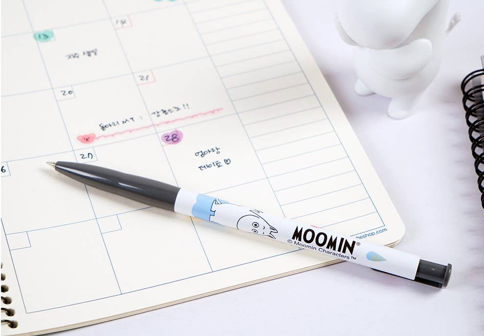K_Wonderland Moomin Slim Black Ballpoint Pen Black Kawaii Gifts