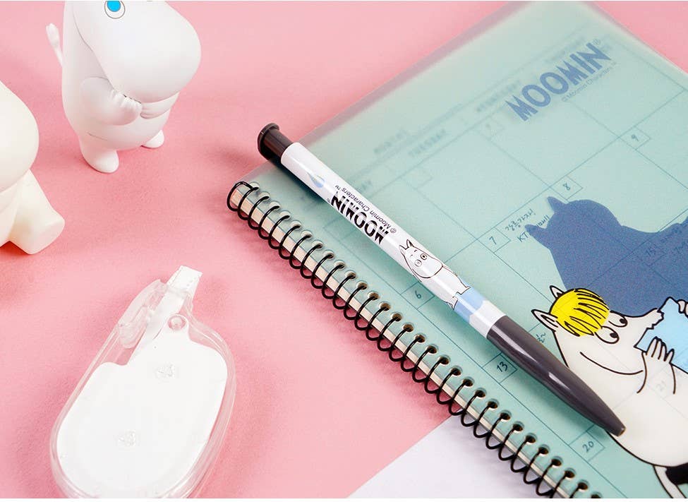 K_Wonderland Moomin Slim Black Ballpoint Pen Black Kawaii Gifts