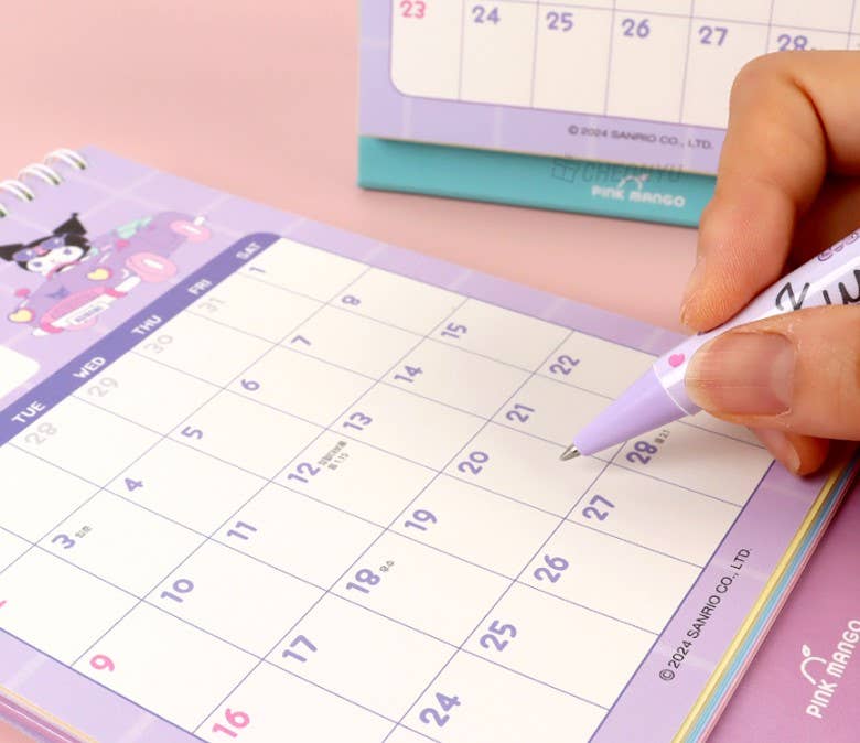 K-Wonderland Sanrio Charaters 2025 Desk Calendar Planner with Sticker Kawaii Gifts