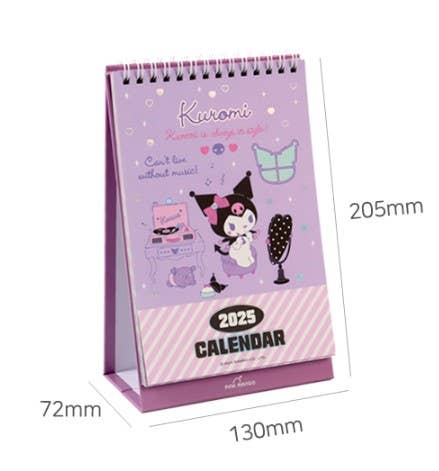 K-Wonderland Sanrio Charaters 2025 Desk Calendar Planner with Sticker Kawaii Gifts