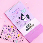 K-Wonderland Sanrio Charaters 2025 Desk Calendar Planner with Sticker kuromi Kawaii Gifts