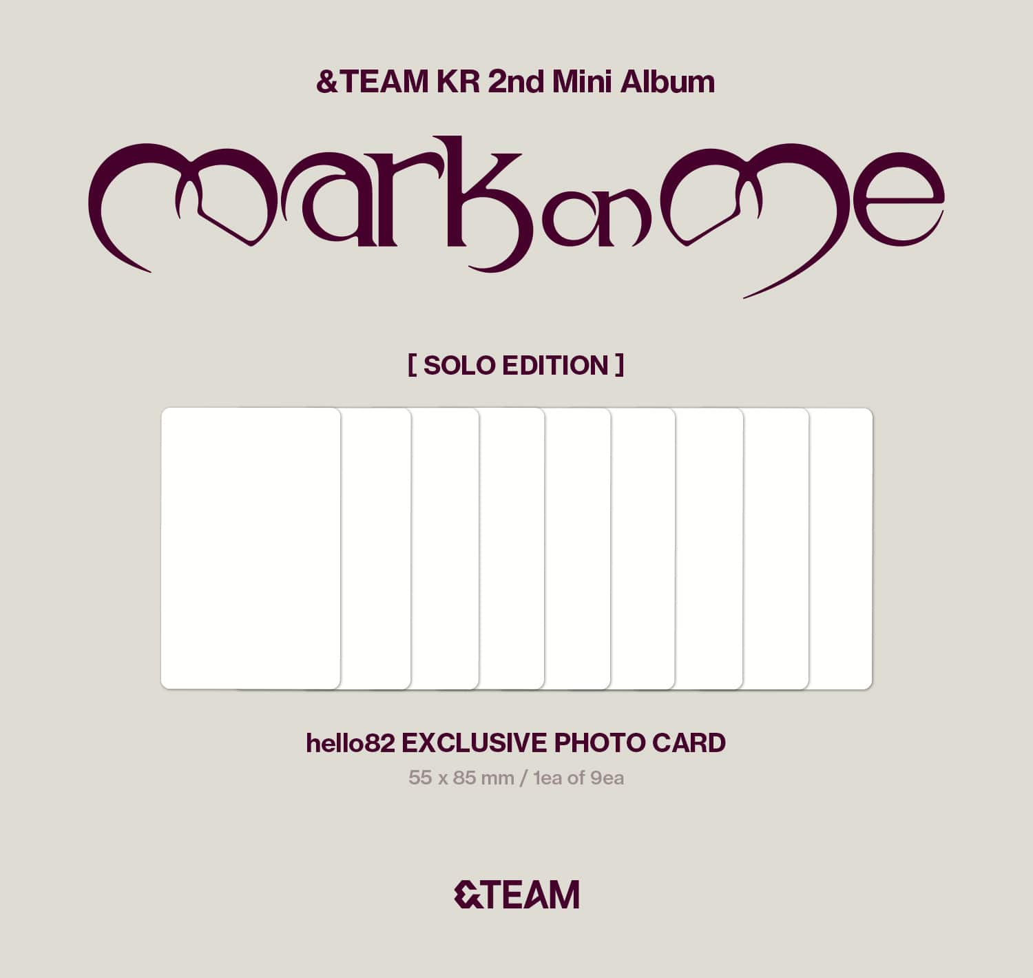 Kai Media [82event Exclusive] &TEAM - KR 2nd Mini Album 'Mark On Me' Solo (Compact) Ver. [TWO PER PERSON] Kawaii Gifts