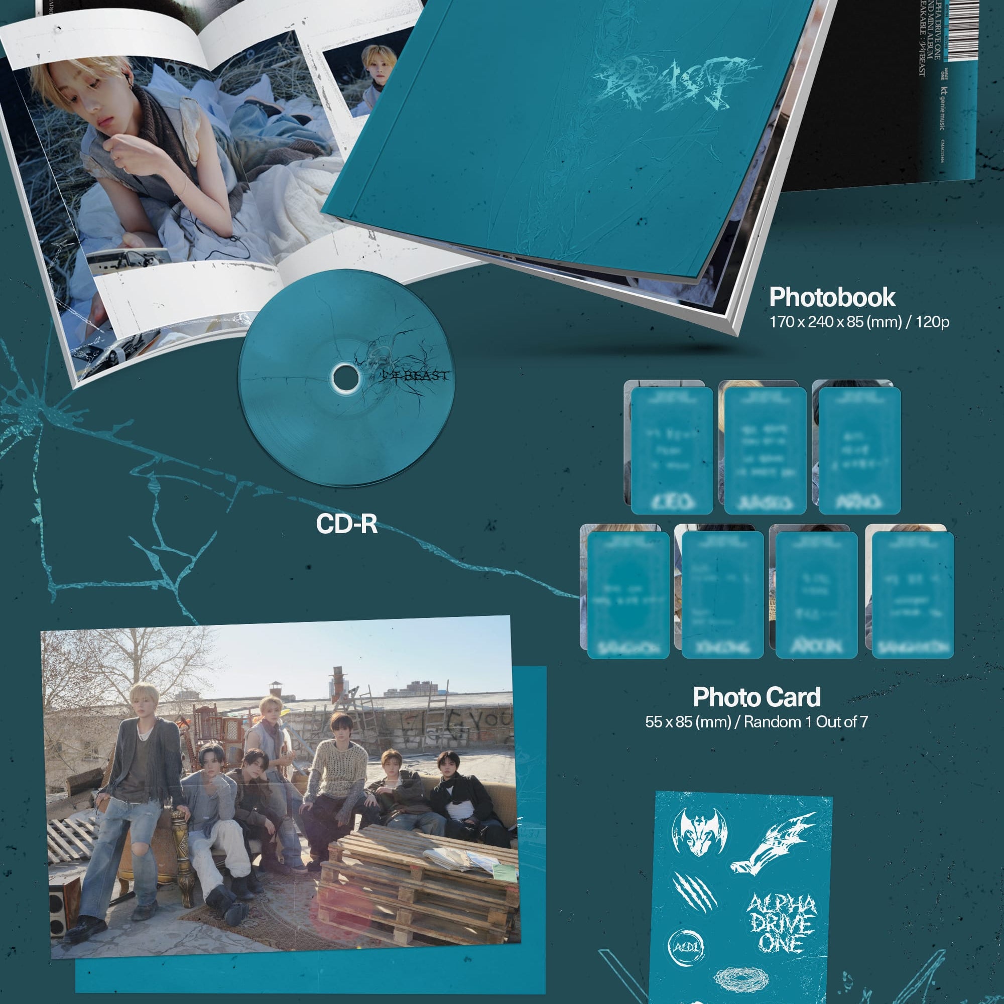 Kai Media ALPHA DRIVE ONE - 2nd Mini Album 'Unbreakable: 少年Beast' [ONE PER VER PER PERSON] Kawaii Gifts