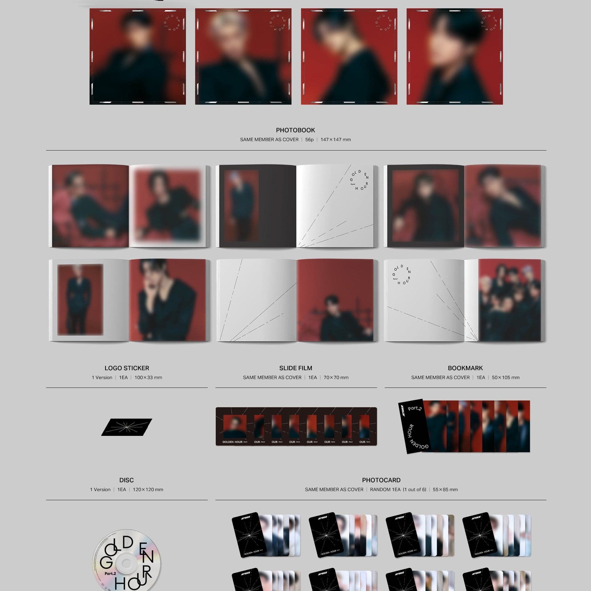 Kai Media ATEEZ - GOLDEN HOUR: Part.2 (Digipak) - Pop-Up Exclusive Kawaii Gifts 810141853188