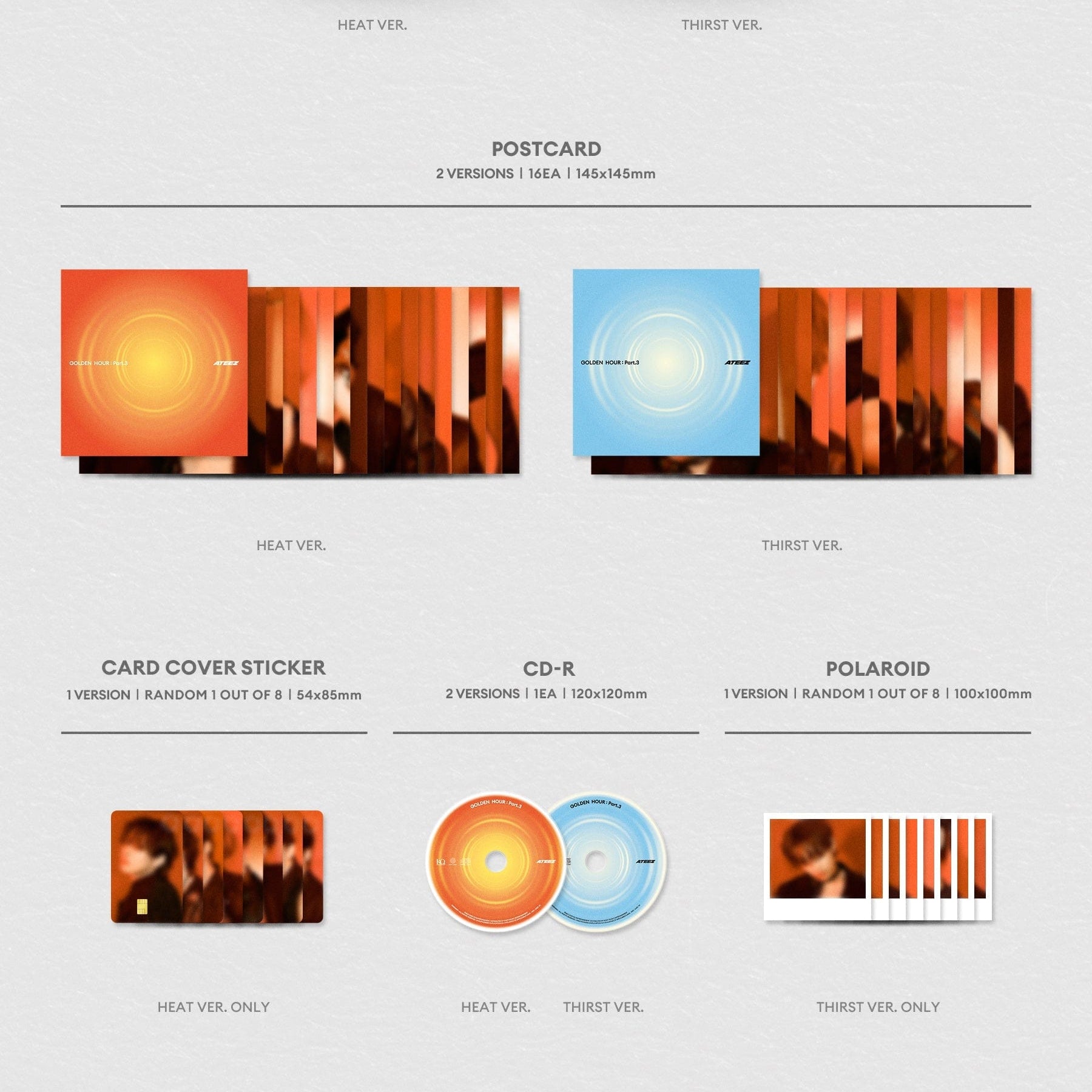 Kai Media ATEEZ - GOLDEN HOUR: Part.3 - Hello82 Exclusive Kawaii Gifts