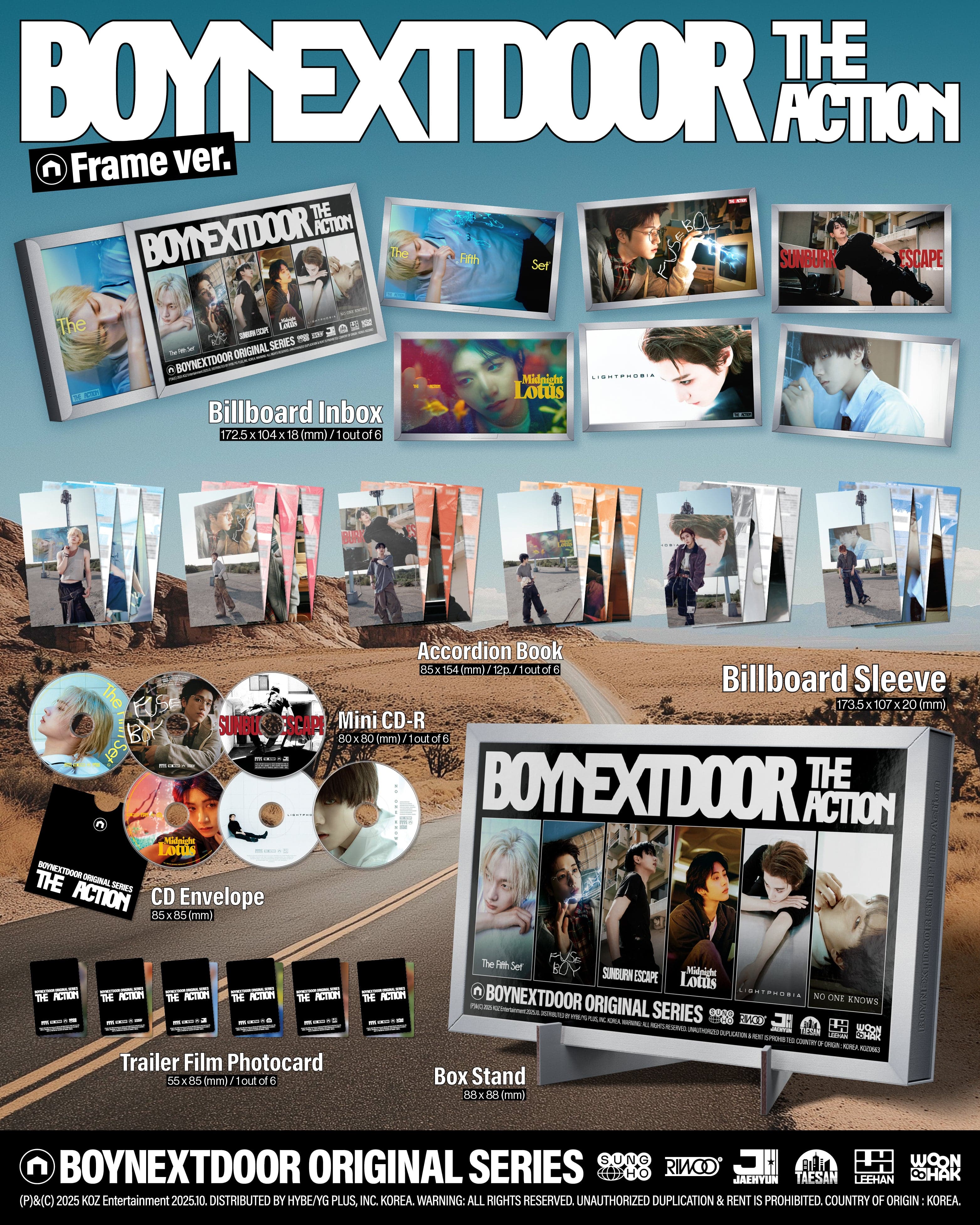 Kai Media BOYNEXTDOOR - 'The Action' (Frame Ver.) Kawaii Gifts