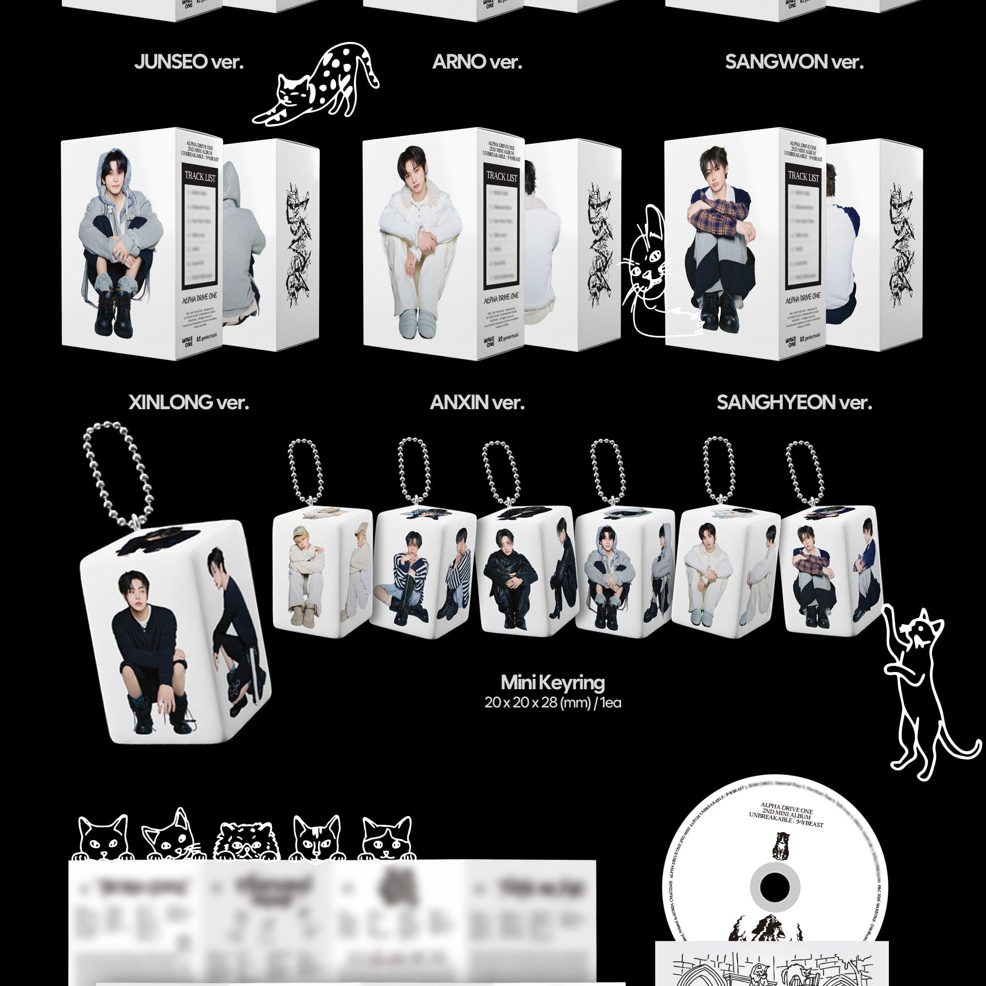 Kai Media [hello82 Exclusive] ALPHA DRIVE ONE - 2nd Mini Album 'Unbreakable: 少年Beast' (Hissing Ver.) [TWO PER PERSON] Kawaii Gifts