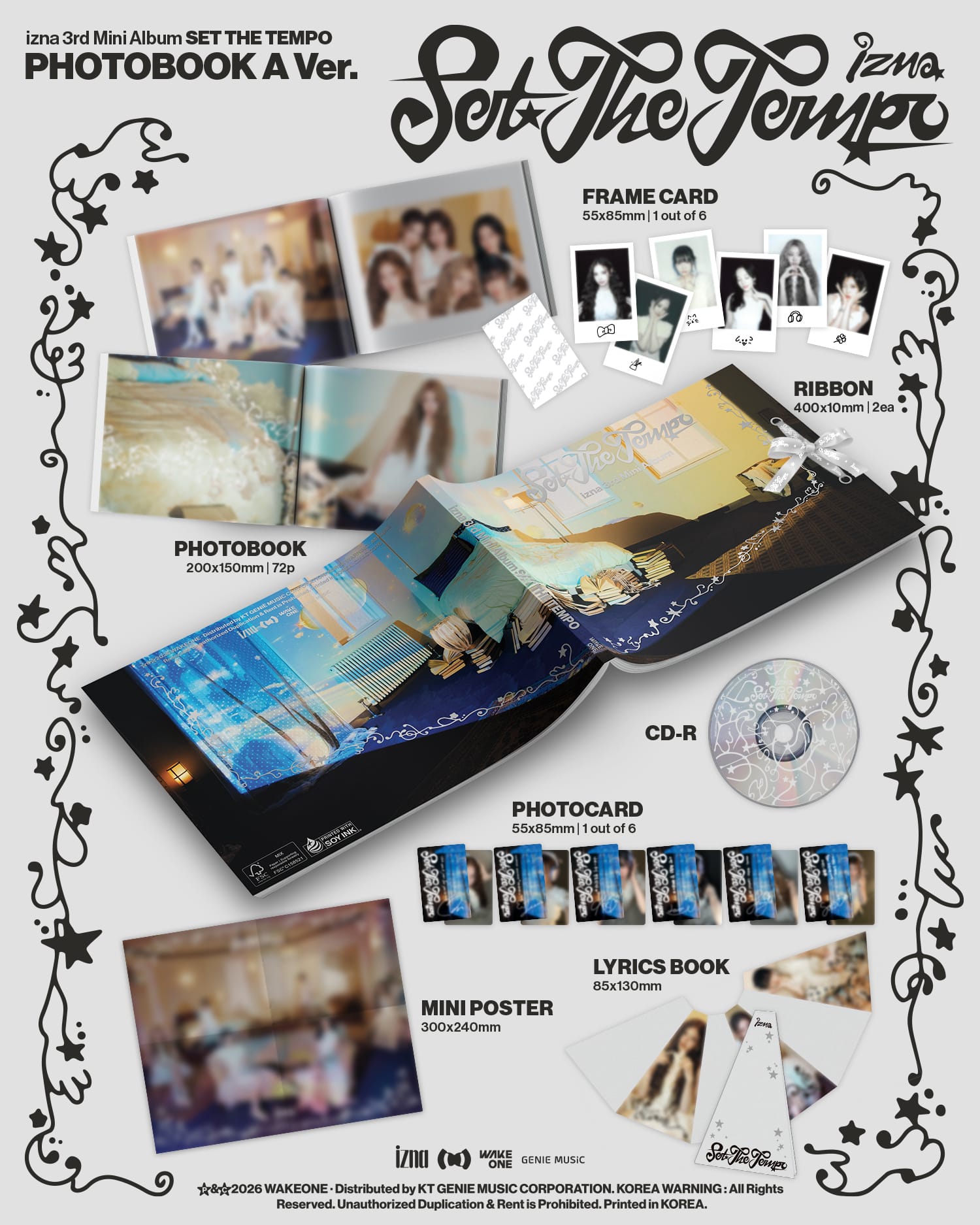 Kai Media [hello82 Exclusive] IZNA - 3rd Mini Album [Set The Tempo] Photobook Ver. A Kawaii Gifts 823375205784