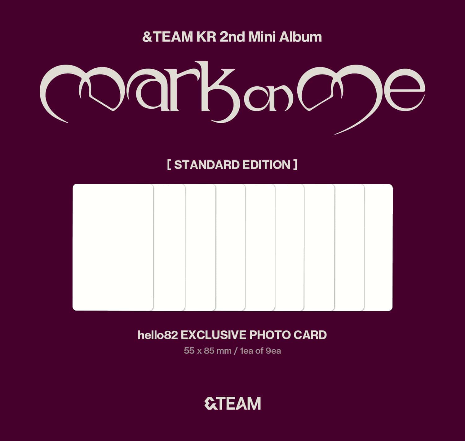 Kai Media [hello82 Exclusive] &TEAM - KR 2nd Mini Album 'Mark On Me' Photobook Ver. [ONE PER VER PER PERSON] Kawaii Gifts