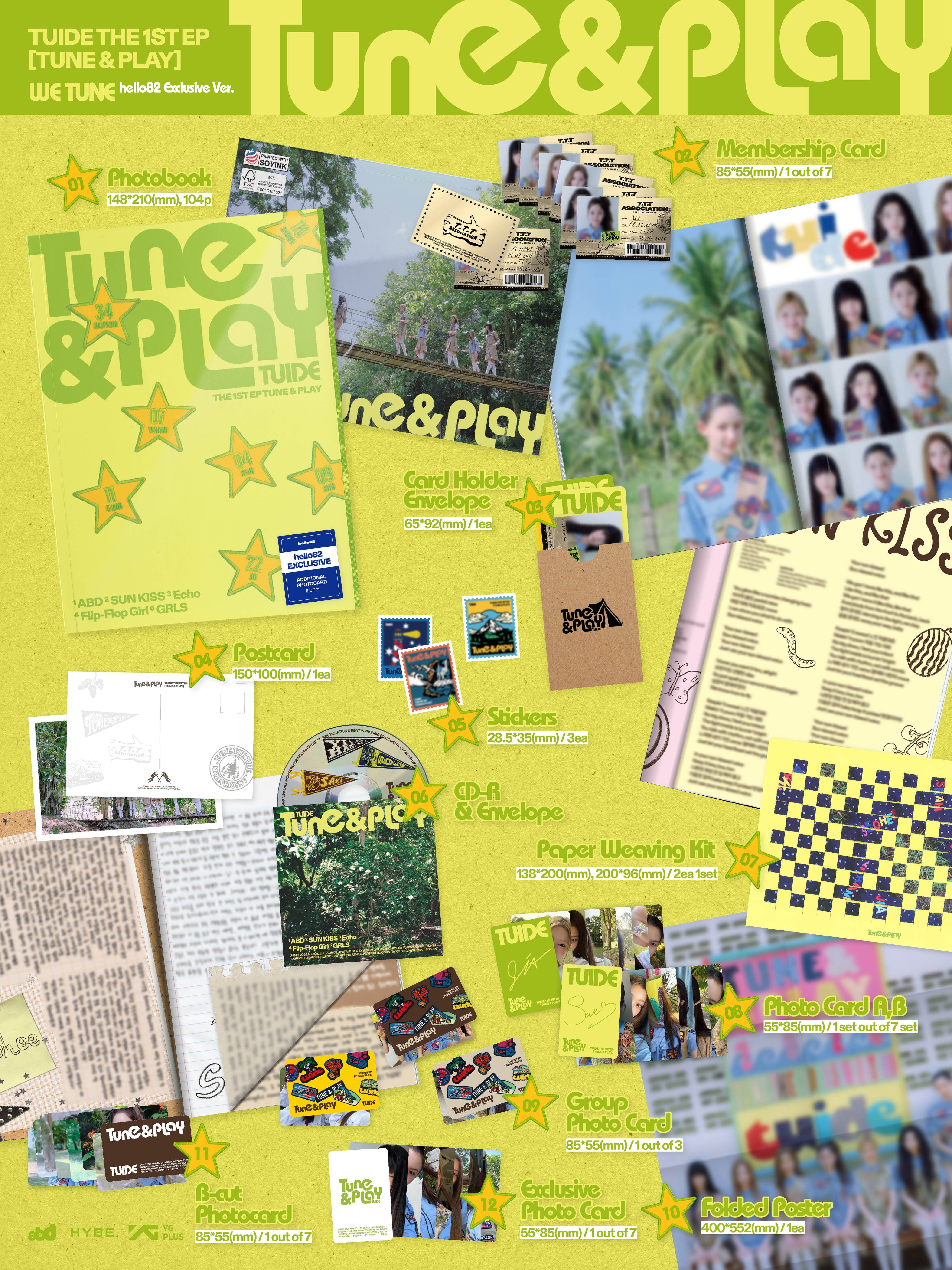 Kai Media [hello82 Exclusive] TUIDE - The 1st EP 'TUNE & PLAY’ [1 PER VER PER CUSTOMER] Kawaii Gifts