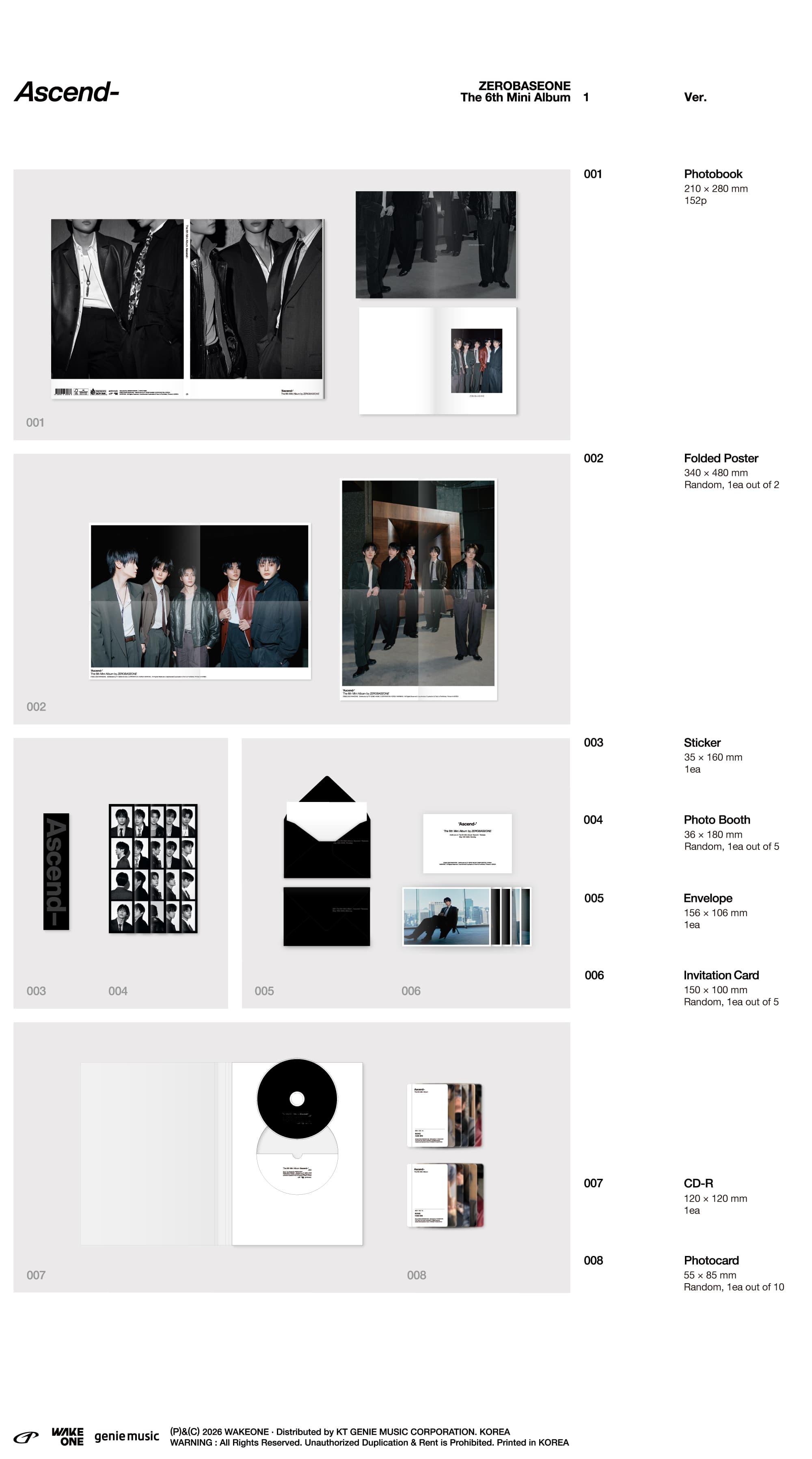 Kai Media [hello82 Pop-Up Exclusive] ZEROBASEONE - The 6th Mini Album [Ascend-] 1 Kawaii Gifts