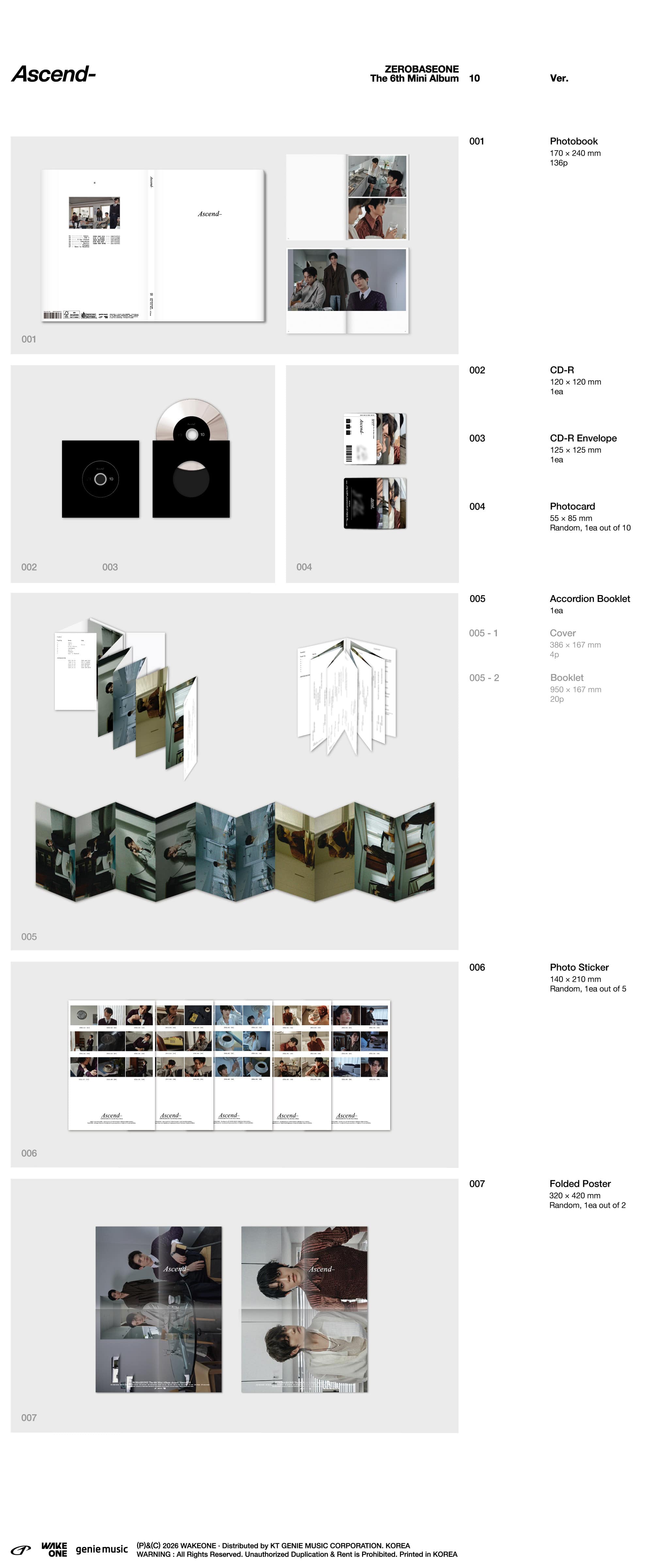 Kai Media [hello82 Pop-Up Exclusive] ZEROBASEONE - The 6th Mini Album [Ascend-] 10 Kawaii Gifts