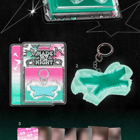 Kai Media LE SSERAFIM - 2nd Single Album 'Made My Night' (Glow Clicker Keychaim Ver.) [ONE PER PERSON] Kawaii Gifts