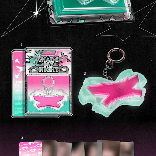 Kai Media LE SSERAFIM - 2nd Single Album 'Made My Night' (Glow Clicker Keychaim Ver.) [ONE PER PERSON] Kawaii Gifts