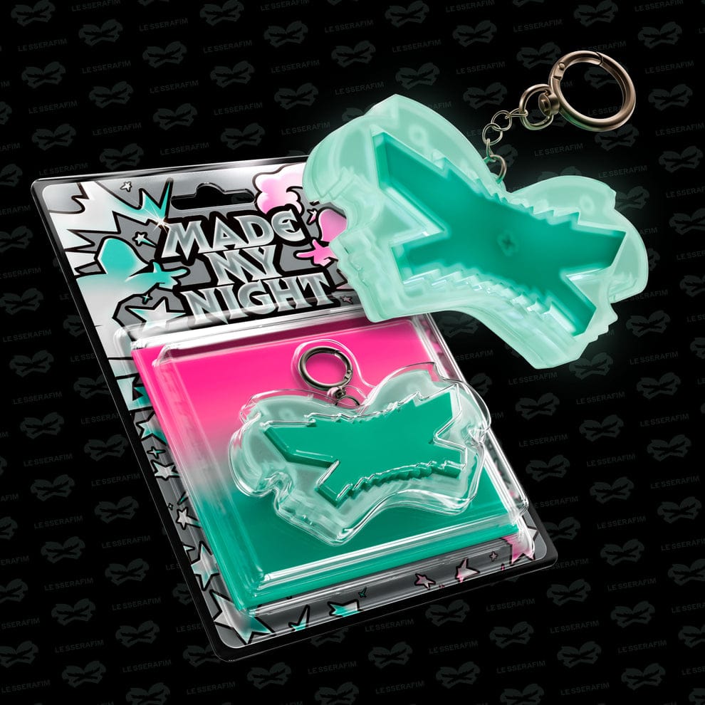 Kai Media LE SSERAFIM - 2nd Single Album 'Made My Night' (Glow Clicker Keychaim Ver.) [ONE PER PERSON] Mint Kawaii Gifts