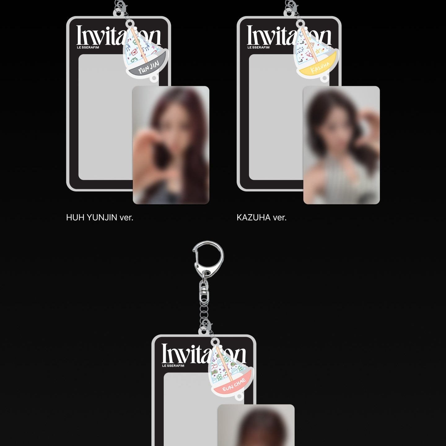 Kai Media LE SSERAFIM - VR Concert Merch - Photocard Holder & Keyring Set Kawaii Gifts